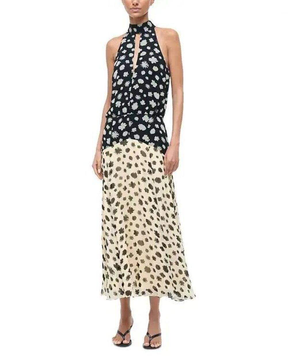 STAUD Camryn Two Tone Tie Back Dress Size US 2 $650